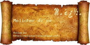Melicher Éva névjegykártya