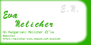 eva melicher business card